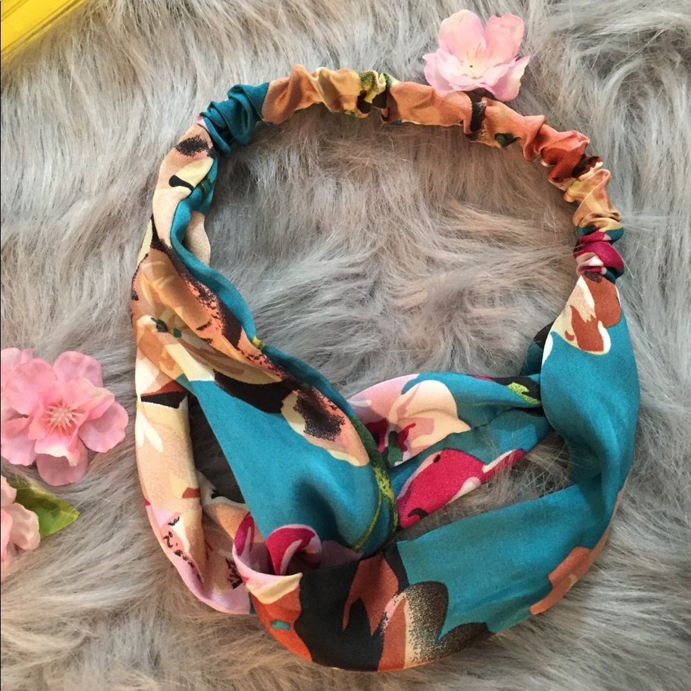 Satin floral headband set